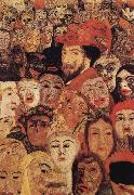 James Ensor Portrait of the Artist Sur rounded by Masks oil painting artist